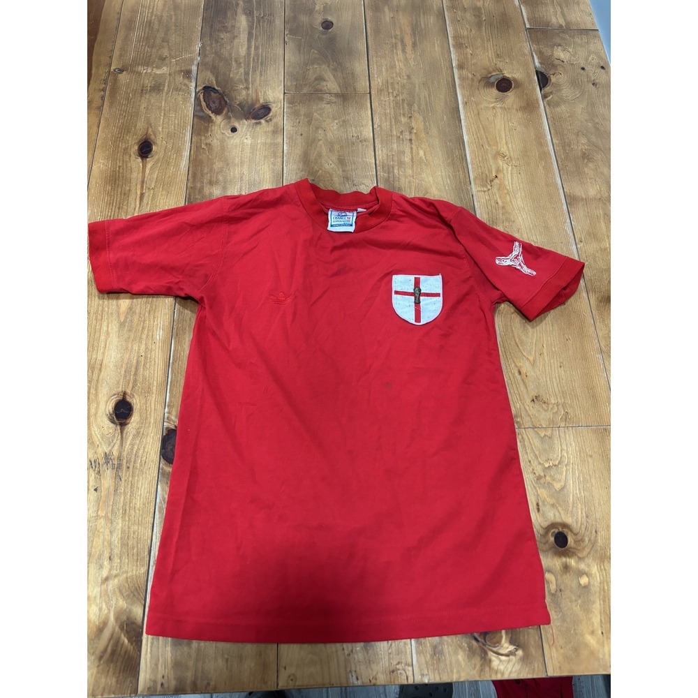 Vintage France 98 World Cup Official Licensed Red T-Shirt Small England Badge